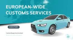 European-wide customs services case study (Image: car over a teal split background)