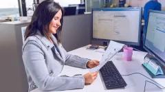 Person reading a customs document